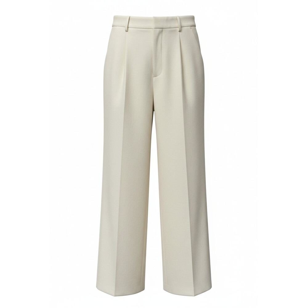 French Connection Wide Leg Trouser in Cream Size L